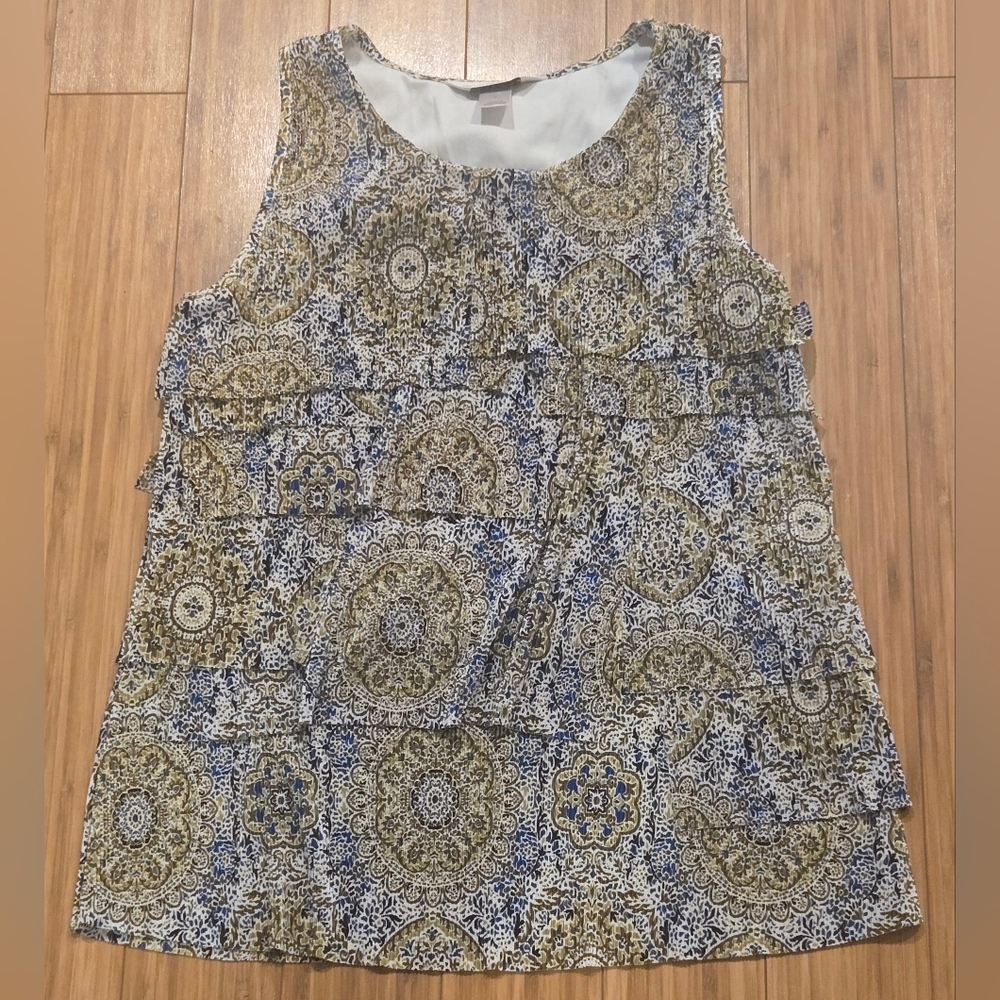 Christopher & Banks Scoop Neck Tiered Top